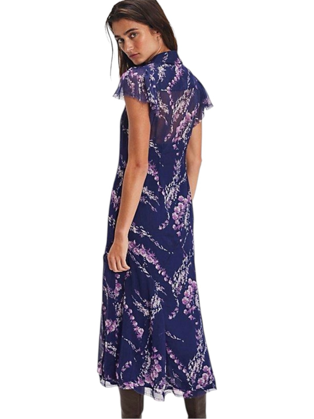 Free People Navy Combo Cannaday Maxi  Dress Size Small